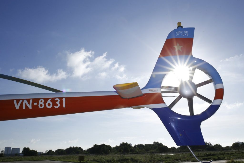 Phần đuôi máy bay trực thăng Cabri G2